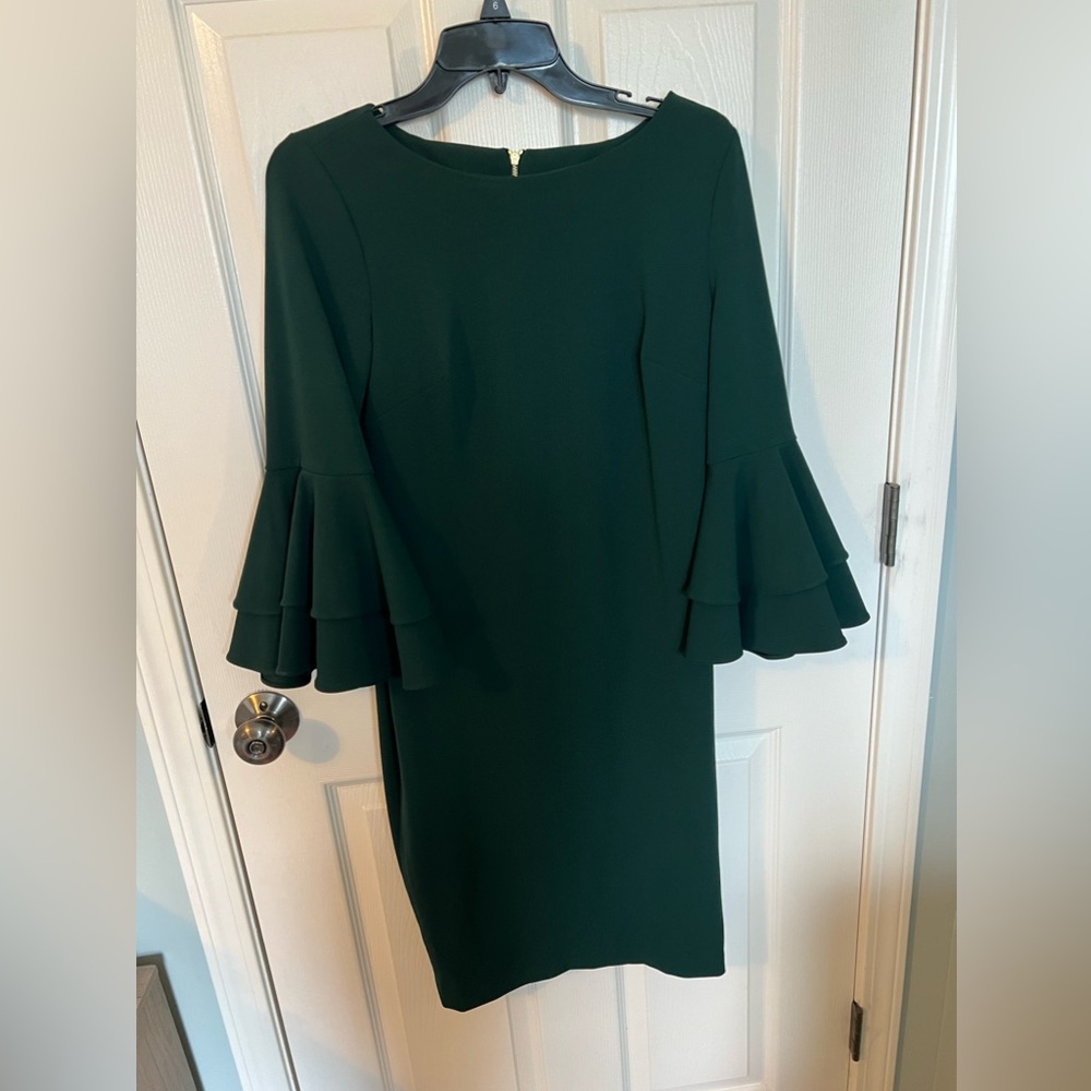 Calvin Klein size 6 dress with Gold zipper
Dark Green